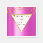 Elegant Rozenkrans Modern Bruiloft Cocktail Servet (Voorkant)