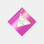 Elegant Rozenkrans Modern Bruiloft Cocktail Servet (Hoek)