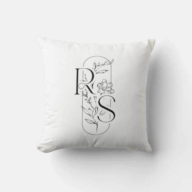 Elegant RS Bloemendrieletter met Freesia Kussen (Voorkant)