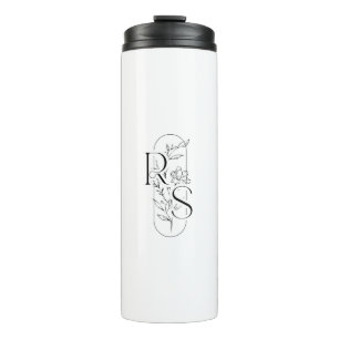 Elegant RS Bloemendrieletter met Freesia Thermosbeker