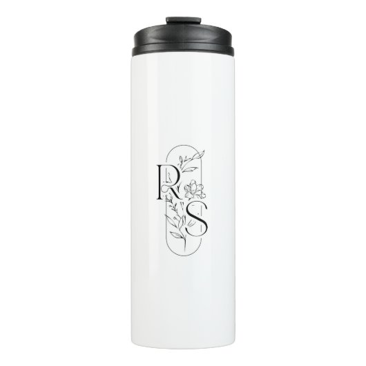 Elegant RS Bloemendrieletter met Freesia Thermosbeker (Voorkant)