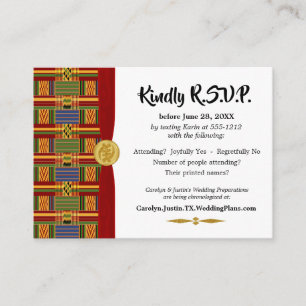 Elegant RSVP African Pset Kente K84 Style 2 Informatiekaartje