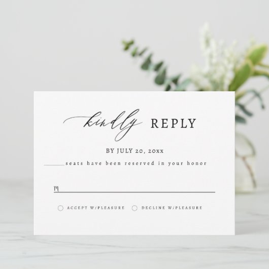 Elegant RSVP - Austin Card  Save The Date (Staand voorkant)
