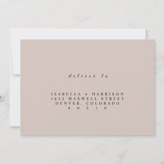 Elegant RSVP - Austin Card  Save The Date (Achterkant)