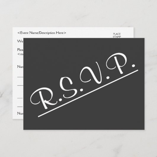 Elegant RSVP Briefkaart (Voorkant / Achterkant)