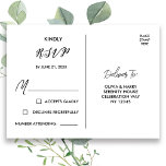 Elegant RSVP Briefkaart | Zwart wit<br><div class="desc">Elegant modern zwart-wit RSVP-briefkaart. Personaliseer uw eigen gegevens.</div>