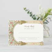 Elegant RSVP Card with Baroque Gold Kaart (Staand voorkant)