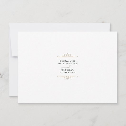 Elegant RSVP Card with Baroque Gold Kaart (Achterkant)
