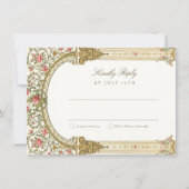 Elegant RSVP Card with Baroque Gold Kaart (Voorkant)