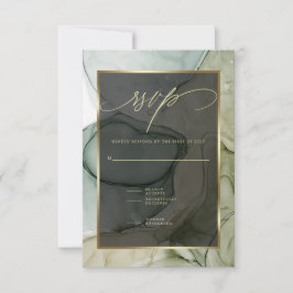 Elegant RSVP Deep Forest Drab Green Marked Ink Kaartje