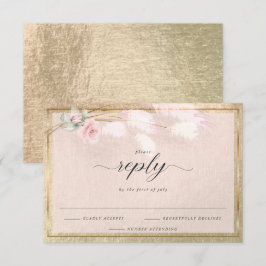 Elegant RSVP Dusty Pink Floral Kaartje
