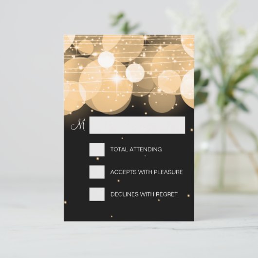 Elegant RSVP Glow & Sparkle Gold (Staand voorkant)