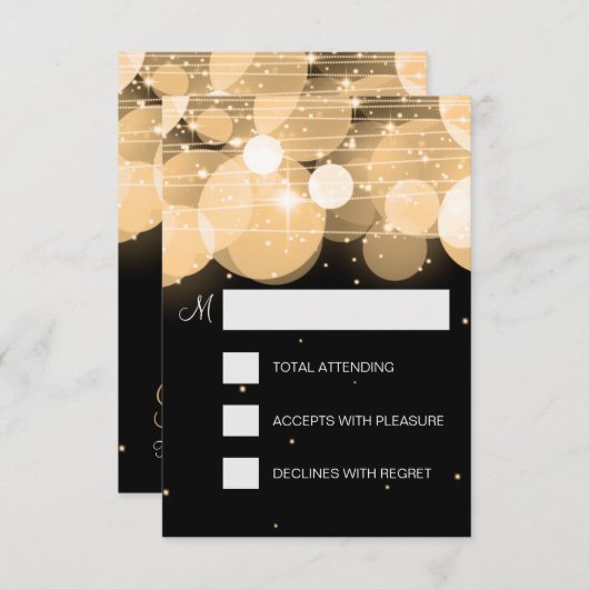 Elegant RSVP Glow & Sparkle Gold (Voorkant / Achterkant)