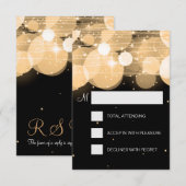 Elegant RSVP Glow & Sparkle Gold Kaartje (Voorkant / Achterkant)