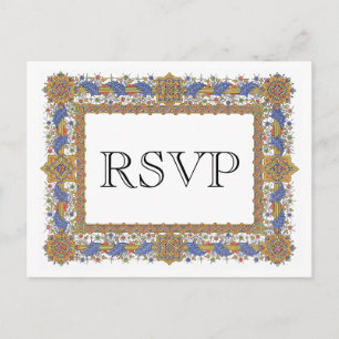 Elegant RSVP Gold Geometric Custom Briefkaart