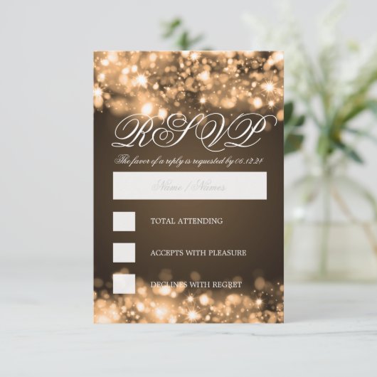 Elegant RSVP Gold Sparking Lights (Staand voorkant)