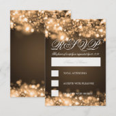 Elegant RSVP Gold Sparking Lights Kaartje (Voorkant / Achterkant)