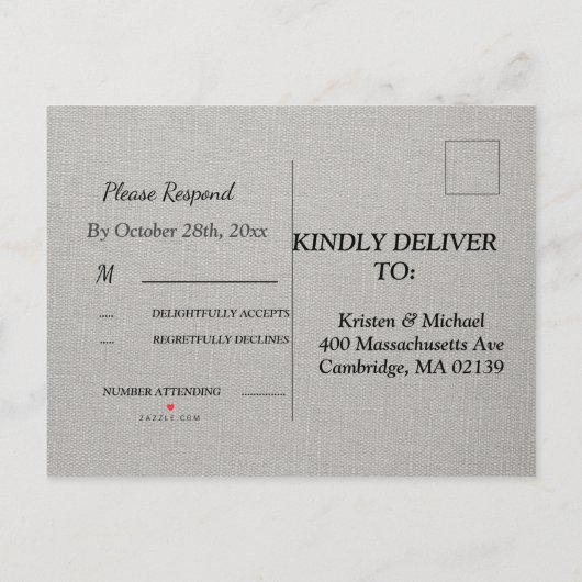 Elegant RSVP Invitation Briefkaart (Achterkant)