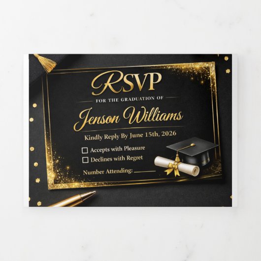 Elegant RSVP Kaart Ontwerp | Trouwreactiekaart | (Cover)