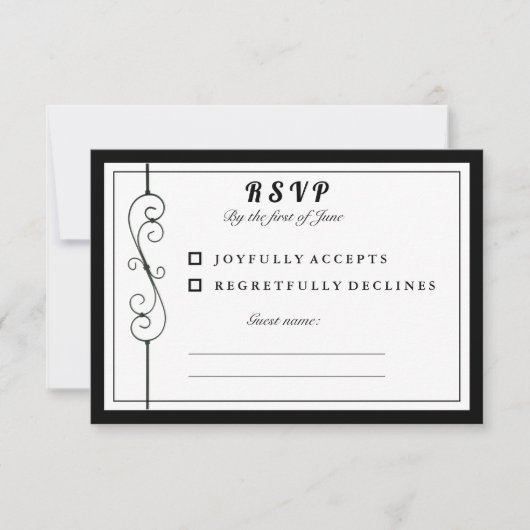 Elegant RSVP-kaart Save The Date (Voorkant)