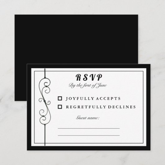 Elegant RSVP-kaart Save The Date (Voorkant / Achterkant)