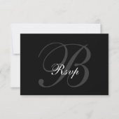 Elegant RSVP-kaart voor bruiloften zwarte grijs RSVP Kaartje (Voorkant)