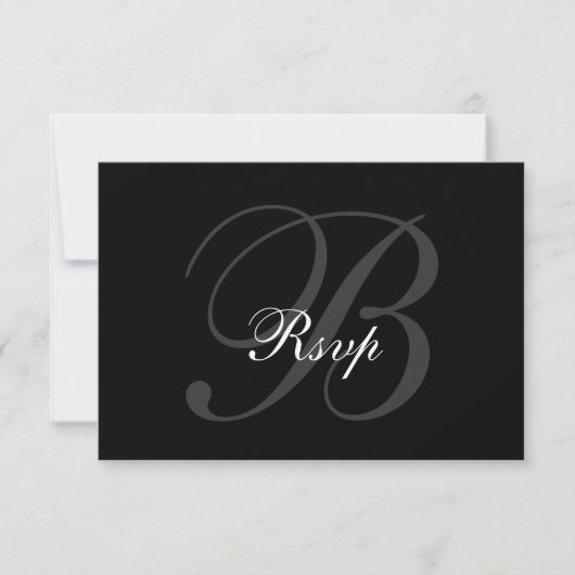 Elegant RSVP-kaart voor bruiloften zwarte grijs RSVP Kaartje (Voorkant)