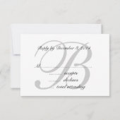 Elegant RSVP-kaart voor bruiloften zwarte grijs RSVP Kaartje (Achterkant)