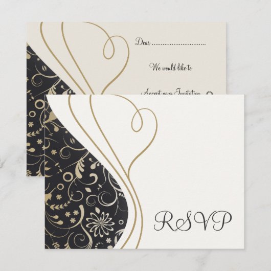 Elegant RSVP-kaarten RSVP Kaartje (Voorkant / Achterkant)