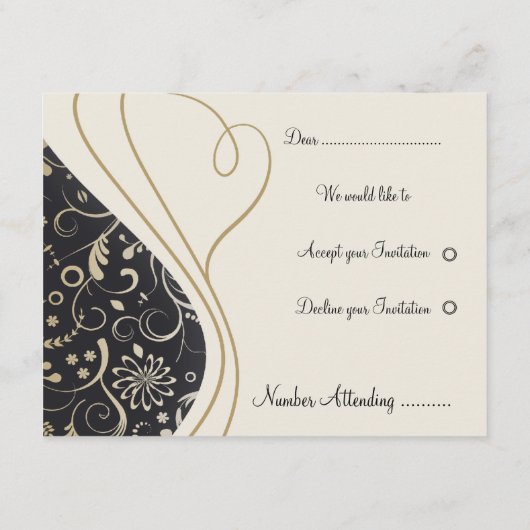 Elegant RSVP-kaarten RSVP Kaartje (Achterkant)