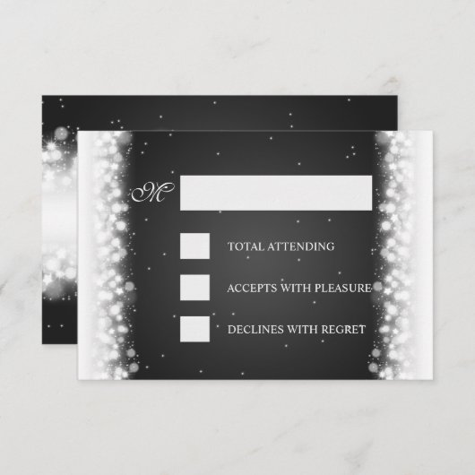Elegant RSVP Magic Sparkle Black (Voorkant / Achterkant)