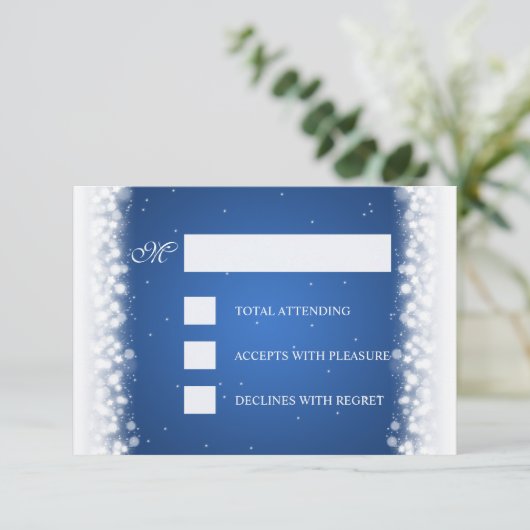 Elegant RSVP Magic Sparkle Blue (Staand voorkant)
