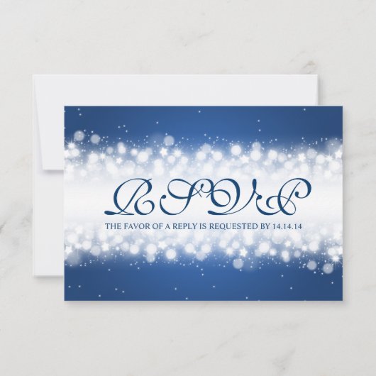 Elegant RSVP Magic Sparkle Blue (Achterkant)