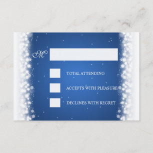 Elegant RSVP Magic Sparkle Blue Kaartje