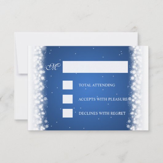 Elegant RSVP Magic Sparkle Blue Kaartje (Voorkant)