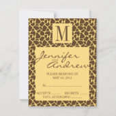Elegant RSVP Monogram Safari Wedding Reply Card (Voorkant)