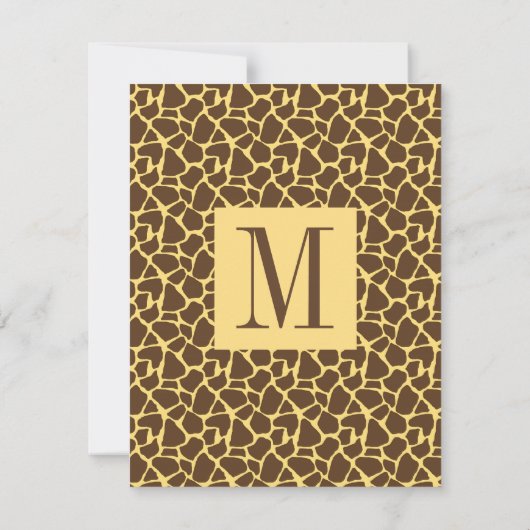 Elegant RSVP Monogram Safari Wedding Reply Card (Achterkant)