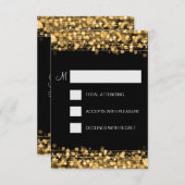 Elegant RSVP Party Sparkles Gold (Voorkant / Achterkant)