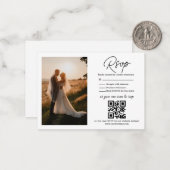 elegant rsvp qr code minimalist trouwfoto notitiekaartje (Voorkant / Achterkant in situ)