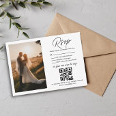elegant rsvp qr code minimalist trouwfoto notitiekaartje
