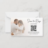 elegant rsvp qr code minimalist trouwfoto notitiekaartje (Voorkant)