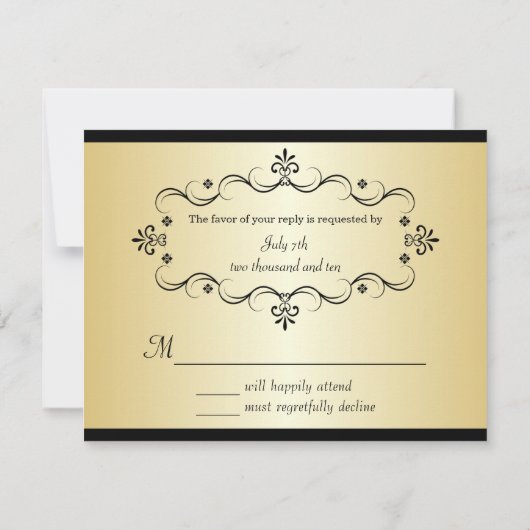 Elegant RSVP Reply Cards - Matching Invitations (Achterkant)