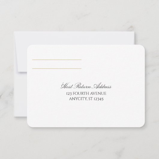 Elegant RSVP Reply Kaart | Charlene (goud) (Achterkant)