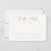 Elegant RSVP Reply Kaart | Charlene (goud) (Voorkant)