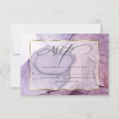 Elegant RSVP Roos Amethyst Marble Ink (Voorkant)