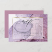 Elegant RSVP Roos Amethyst Marble Ink (Voorkant / Achterkant)