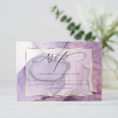 Elegant RSVP Roos Amethyst Marble Ink Kaartje (Staand voorkant)