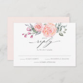 Elegant RSVP Rustic Blush Pink Roses (Voorkant / Achterkant)