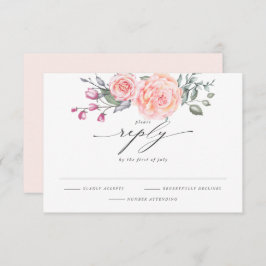 Elegant RSVP Rustic Blush Pink Roses