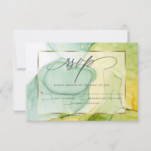 Elegant RSVP verbouwde Vibrant Greens and Golds Kaartje